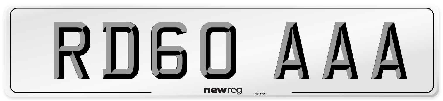 RD60 AAA Number Plate from New Reg